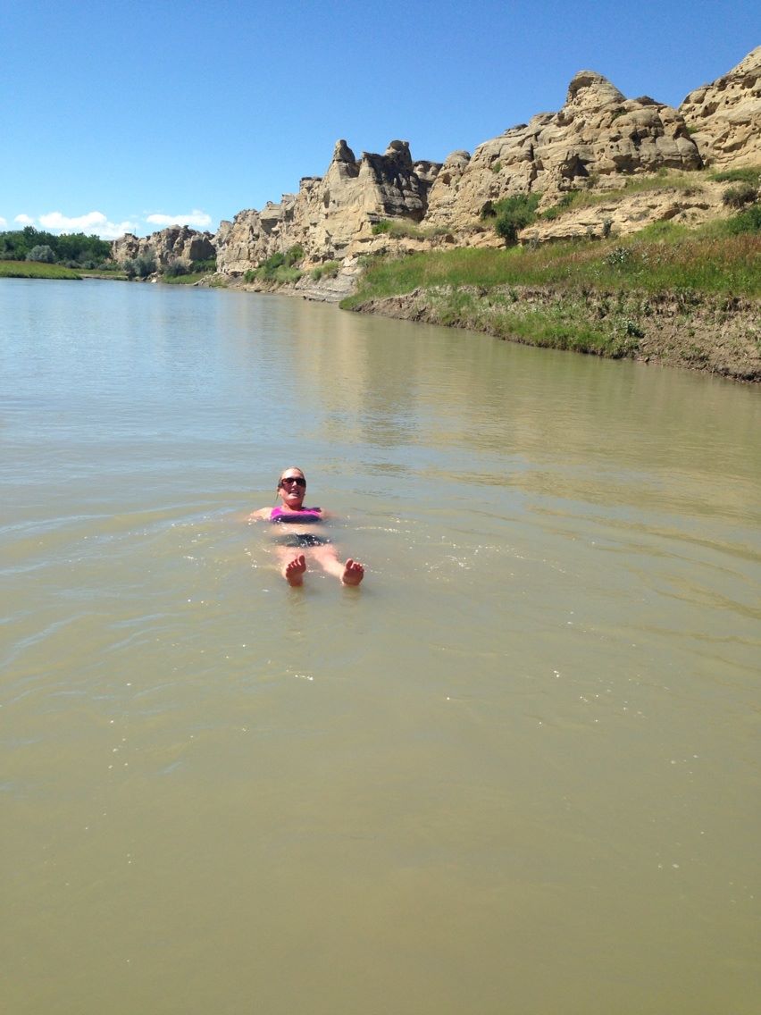 The water may be brown but it felt amazing after some hoodoo climbing in the sun!